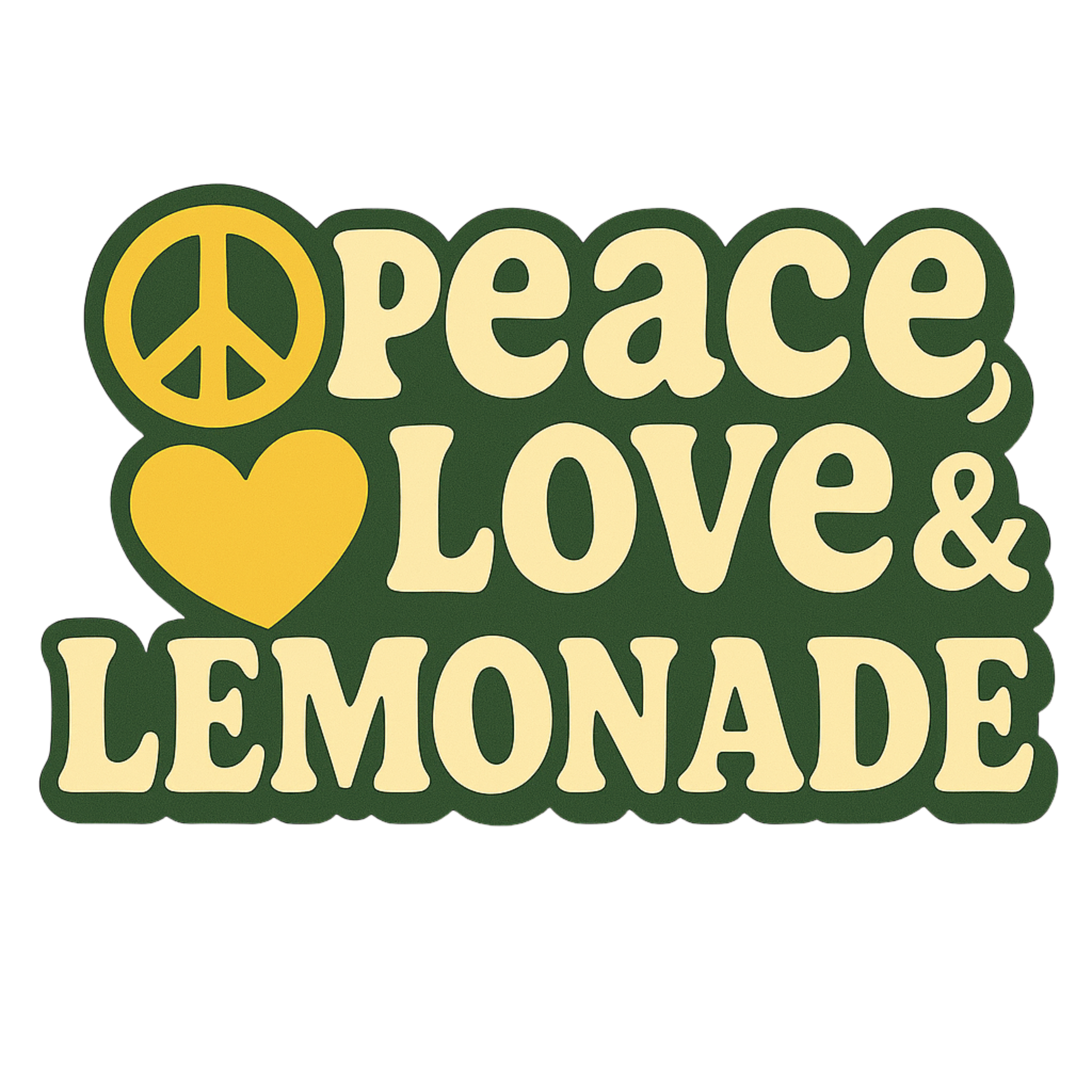 🍋 Peace, Love & Lemonade Fabric Sticker