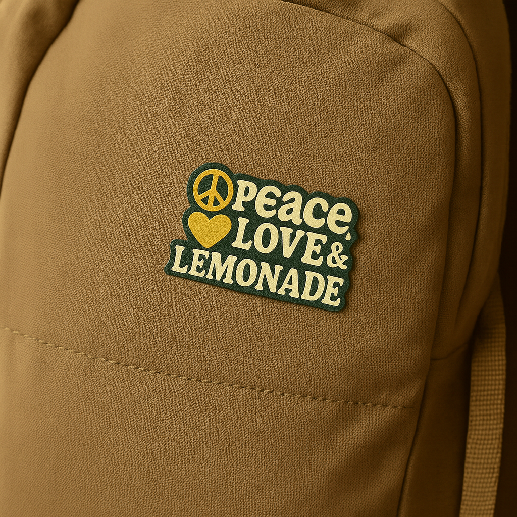 🍋 Peace, Love & Lemonade Fabric Sticker