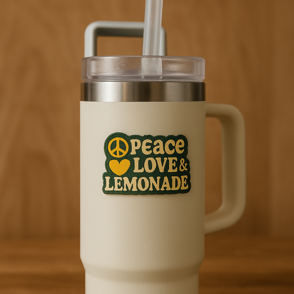 🍋 Peace, Love & Lemonade Fabric Sticker